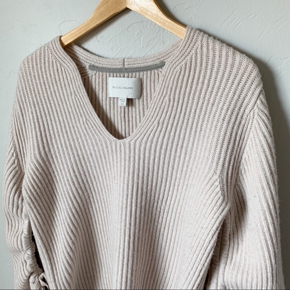 Brochu Walker Oat Cinched Sleeve Knit Sweater - Picture 3 of 11